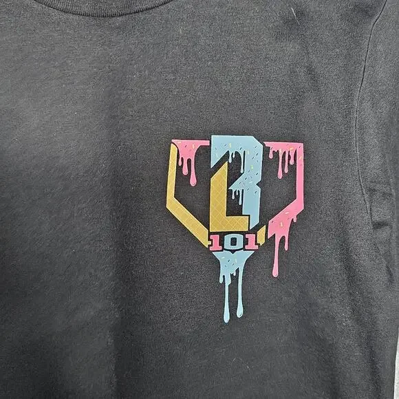Baseball lifestyle 101 black Ice cream graphic tee Youth size small cotton candy - Picture 3 of 5